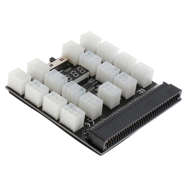 17 X 6-Pin Mining Breakout Board For 1200W/750W 12V HP Server Power Supply PSU