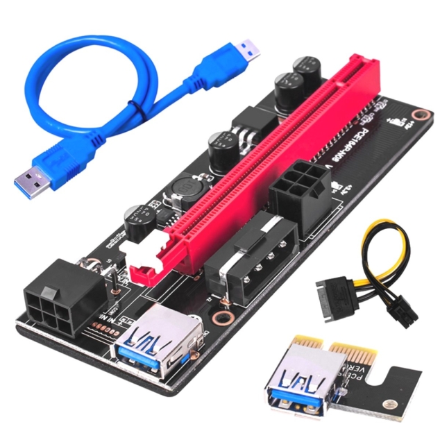 PCIe x1 to x16 Riser Card for GPU Mining – VER009s with USB 3.0 Cable