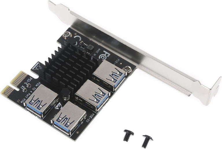 pcie 1x to 4 port usb 3.0 multiplier card multi gpu expansion for ai, rendering & compute