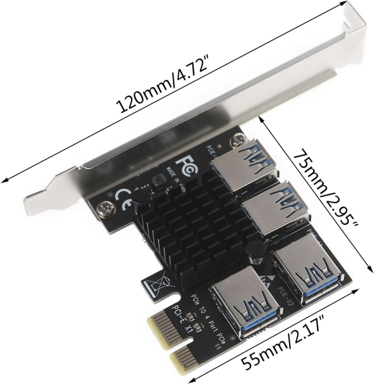 pcie 1x to 4 port usb 3.0 multiplier card multi gpu expansion for ai, rendering & compute