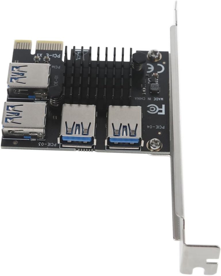 pcie 1x to 4 port usb 3.0 multiplier card multi gpu expansion for ai, rendering & compute