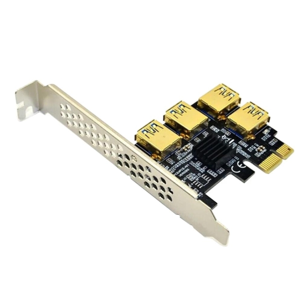 PCIe Splitter 1 to 4 Multiplier Adapter Card