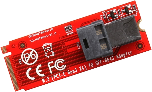 M2 (M.2 PCIE Gen x4) to SFF-8643 Adapter 2260