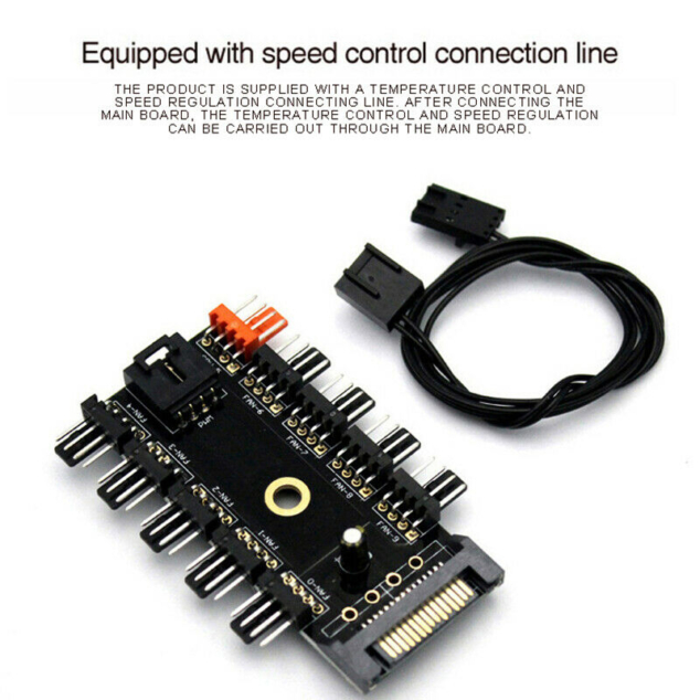 pwn fan hub splitter pc controller 10 ports