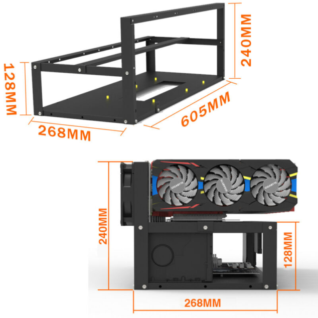8 gpu mining rig frame dimensions
