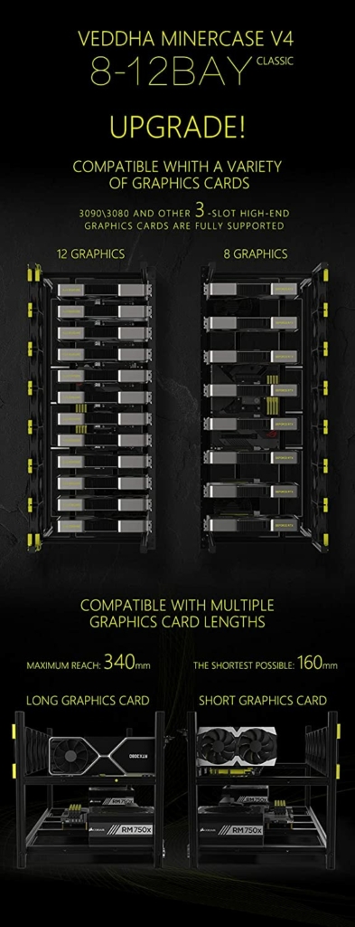 veddha mining rig frame v4c classic 8 12 gpu