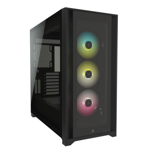Corsair iCUE 5000X RGB Gaming Case w/ 4x Tempered Glass Panels Black