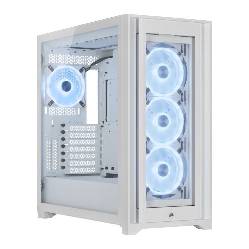 Corsair iCUE 5000X RGB QL Edition True White Gaming Case w/ Tempered Glass Panels