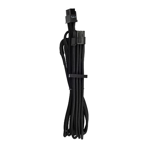 Corsair 8-pin PCIe Black Sleeved Power Cables for Type 4 Gen4 PSUs