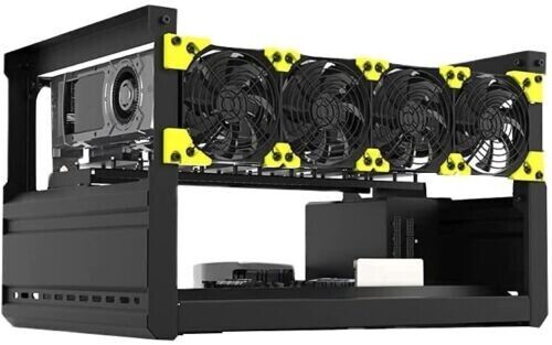 veddha t3 6 gpu stackable open air mining rig frame