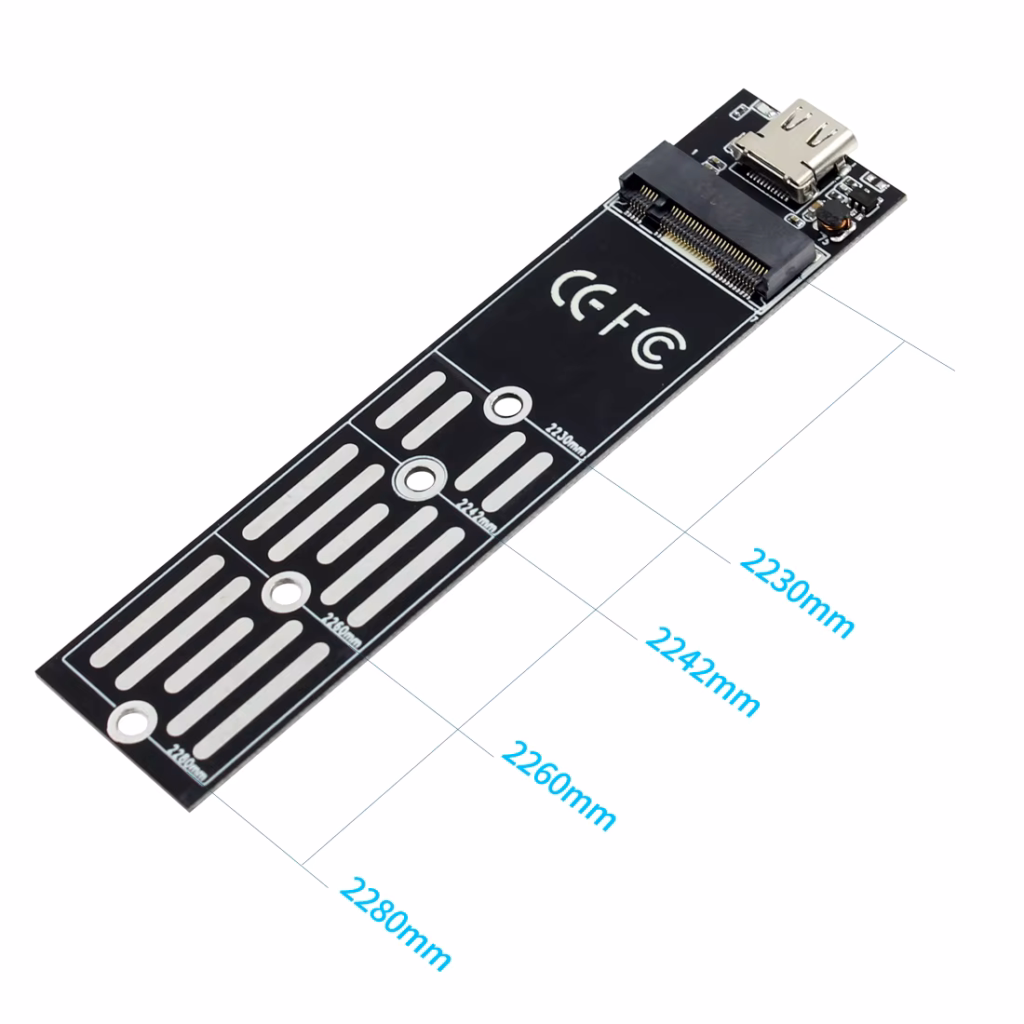 slim m.2 nvme pcie to usb 3.1 gen 2 (10gbps) enclosure type c, rtl9210 controller
