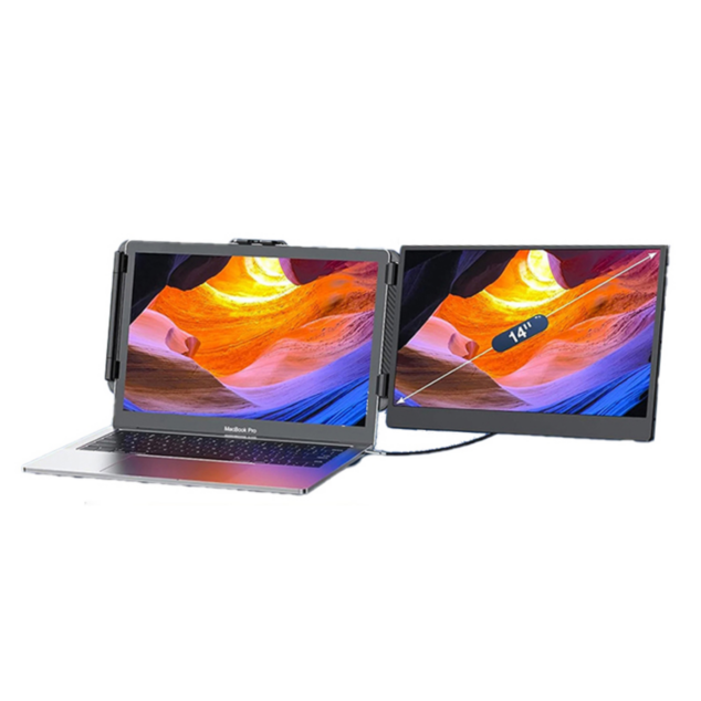 xtendview 14" laptop screen extender – usb c/hdmi portable dual monitor