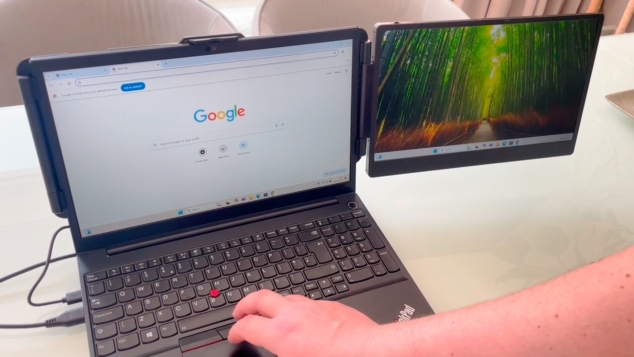 xtendview 14" laptop screen extender – usb c/hdmi portable dual monitor