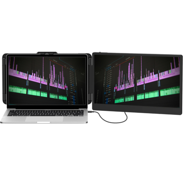 xtendview 14" laptop screen extender – usb c/hdmi portable dual monitor