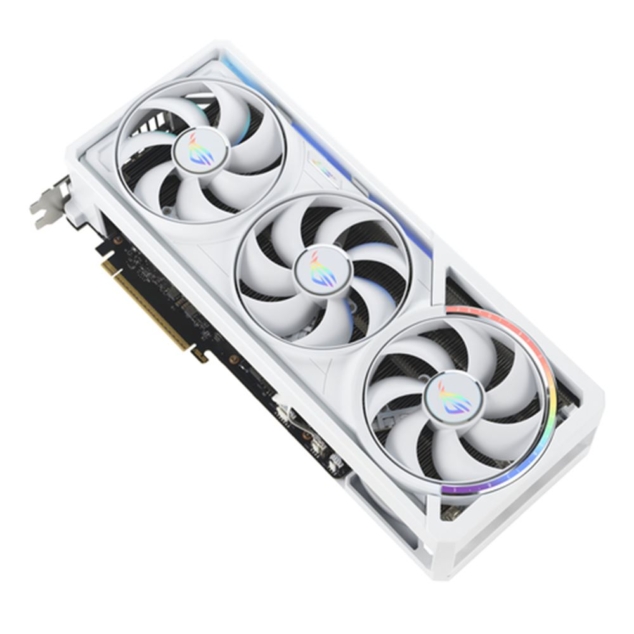 asus rog astral rtx5080 white oc, pcie5, 16gb ddr7, quad fan, 2 hdmi, 3 dp, 2790mhz clock, rgb lighting, overclocked