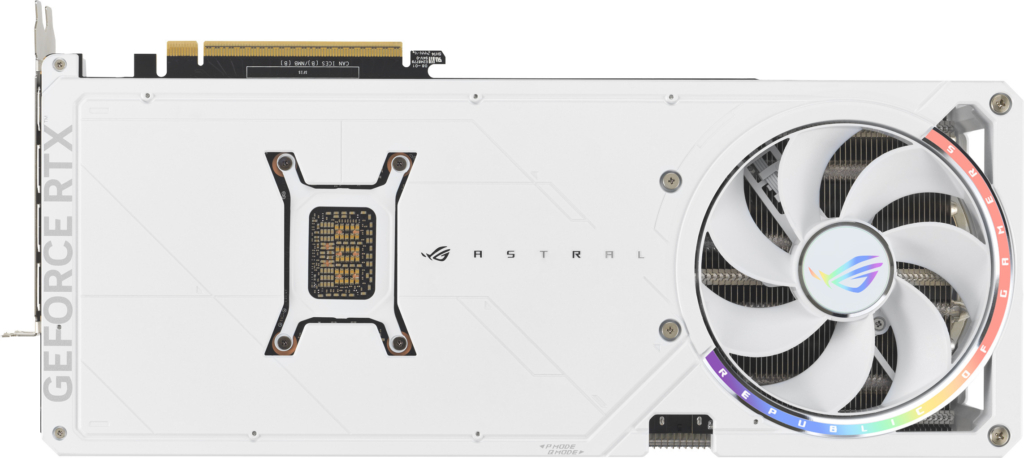 asus rog astral rtx5080 white oc, pcie5, 16gb ddr7, quad fan, 2 hdmi, 3 dp, 2790mhz clock, rgb lighting, overclocked
