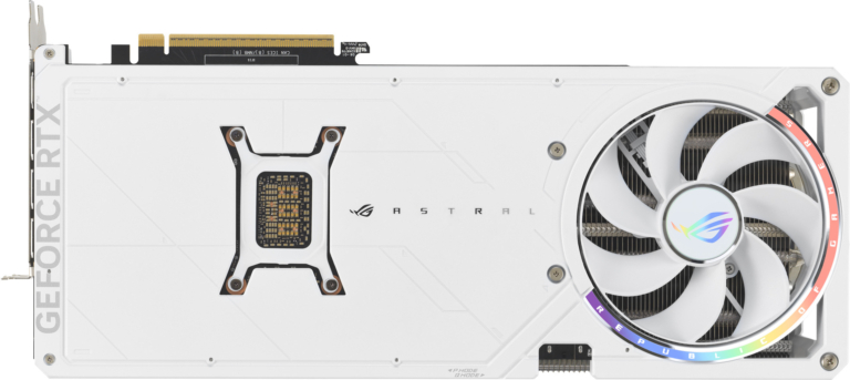asus rog astral rtx5080 white oc, pcie5, 16gb ddr7, quad fan, 2 hdmi, 3 dp, 2790mhz clock, rgb lighting, overclocked