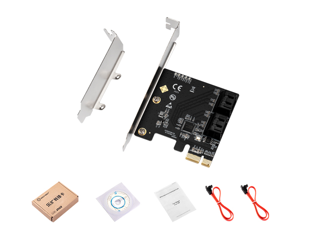 iocrest 4 port sata iii pcie expansion card asm1064 chipset 6gbps pcie 3.0 x1 controller (io pce1064 4i)