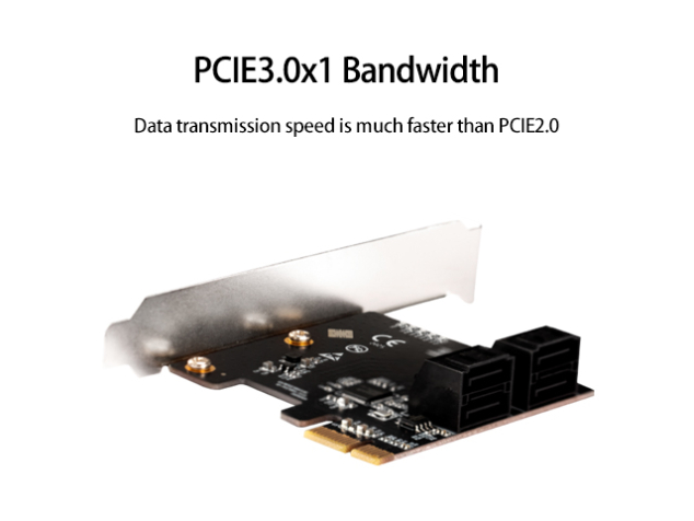 iocrest 4 port sata iii pcie expansion card asm1064 chipset 6gbps pcie 3.0 x1 controller (io pce1064 4i)