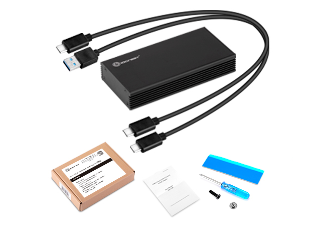 iocrest usb c to nvme m.2 adapter jms583 chipset 10gbps usb 3.1 gen 2 external ssd enclosure (io ada58300)
