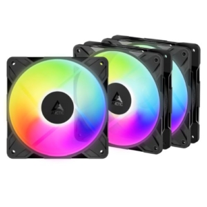 Read more about the article ARCTIC P12 Pro ARGB 120mm PWM Reverse Blade Case Fans w/ Cable Splitters (3 Pack), Fluid Dynamic Bearing, 500-3000 RPM, Black