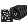arctic arctic p8 80mm pressure optimised pwm pst case fan w cable splitter 5 pack black fluid dynamic 200 3