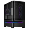 asus asus prime ap202 argb gaming case w curved glass panel micro atx 3x argb fans argb light band 420mm 