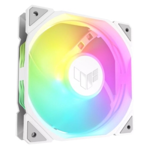 Read more about the article Asus TUF Gaming TR120 ARGB Reverse Blade 120mm PWM Case Fan, Hydraulic Bearing, 28mm Frame, Double-layer LED Matrix Design, 2000 RPM, White