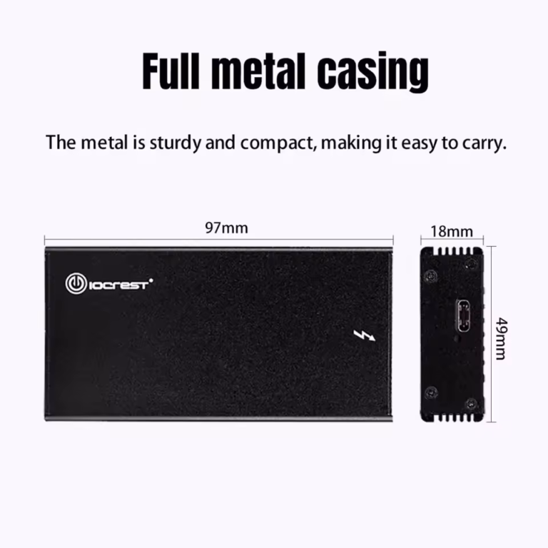 iocrest usb c to nvme m.2 adapter jms583 chipset 10gbps usb 3.1 gen 2 external ssd enclosure (io ada58300)
