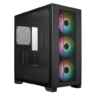 cooler master cooler master elite 301 gaming case w glass side micro atx 3x argb fans psu shroud intake grill usb 