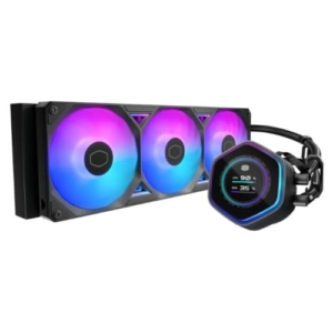 Read more about the article Cooler Master MasterLiquid 360 Atmos II LCD ARGB Liquid CPU Cooler, 360mm, Dual Chamber Design, Customisable LCD, Low Profile Pump, Black