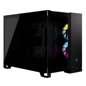 Read more about the article Corsair 2500X RGB Dual Chamber Gaming Case w/ Glass Side & Front, Micro ATX, 2x RGB Fans, Mesh Panels, USB-C, Asus BTF Compatible, Black