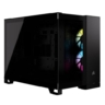 corsair corsair 2500x rgb dual chamber gaming case w glass side front micro atx 2x rgb fans mesh panels usb