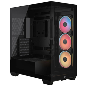 Read more about the article Corsair 3500X LX-R ARGB Gaming Case w/ Glass Side & Front, E-ATX, 3x Reverse ARGB Fans, iCUE LINK Hub, USB-C, Asus BTF Compatible, Black