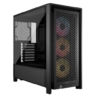 corsair corsair frame 4000d rs argb modular gaming case w glass side e atx 3x argb fans infinirail fan mount