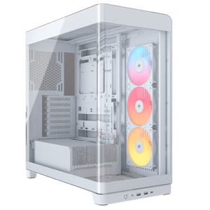 Read more about the article Corsair FRAME 4500X RS-R ARGB Gaming Case w/ Glass Side & Front, E-ATX, 3x RS120-R ARGB Fans, InfiniRail Fan Mounting, USB-C, Asus BTF Compatible, Whi
