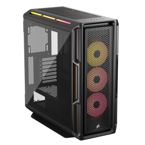 corsair corsair icue link 5000t lx rgb gaming case w glass side e atx 3x rgb fans icue link hub rgb light s