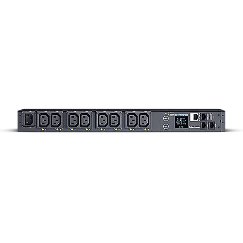 CyberPower PDU41004 Switched Power Distribution Unit, 1U Rackmount, 1x IEC C14 Input, 8 Outlets, Real-Time Local/Remote Monitoring & Switching, LCD Di