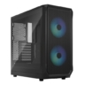 fractal fractal design focus 2 rgb black tg gaming case w clear glass window atx 2 rgb fans rgb controller m