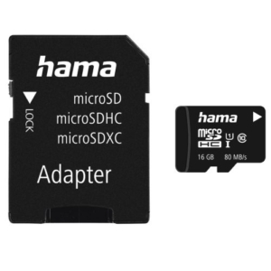 Read more about the article Hama 16GB MicroSDHC Card with SD Adapter, Class 10 UHS-I, V10, Up to 80MB/s