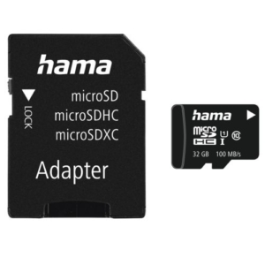 Read more about the article Hama 32GB MicroSDHC Card with SD Adapter, Class 10 UHS-I, V10, 100MB/s
