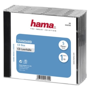 Read more about the article Hama CD/DVD/Blu-Ray Slim Jewel Cases x5, Transparent/Black