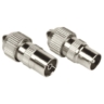 hama hama coax connector set 1 male 1 female metal screw attachment
