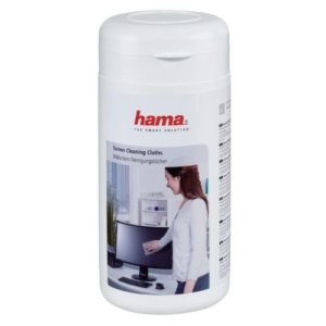 Read more about the article Hama Moist Screen Cleaning Cloths, Fleece, x100 in Dispenser Tub