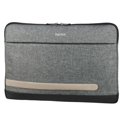 hama hama terra laptop sleeve up to 133 padded compartment front pocket grey