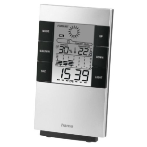 Read more about the article Hama (TH-200) LCD Thermo/Hygrometer – Bar Chart Thermometer, Hygrometer, Barometer, Weather Forecast, Date/Time, Alarm, Black/Silver
