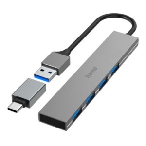 Read more about the article Hama Ultra-Slim External 4 Port 3.2 Gen1 Hub, 4x USB-A, USB Powered, USB-C Adapter