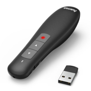 Read more about the article Hama X-Pointer Wireless Laser Presenter, 2.4GHz, USB Receiver, 12m Range, Volume Control, Scroll through Office Applications