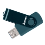 hama rotate 128gb usb 3 0 memory pen rotating cap keyring petrol blue 1