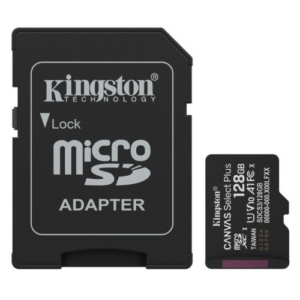 Read more about the article Kingston 128GB Canvas Select Plus Gen3 MicroSDXC Card with SD Adapter, UHS-I Class 10, U1, V10, A1 App Performance, 150MB/s